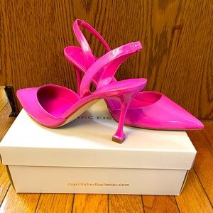 Slingback Hot pink designer pumps.